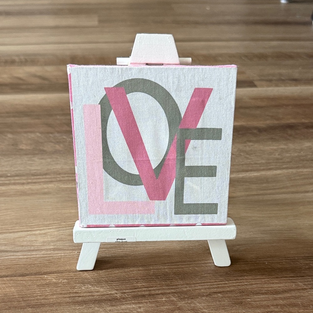 Pink and Gray LOVE Canvas Art